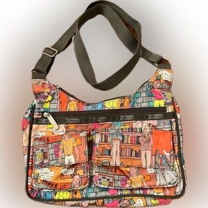 LeSportsac Artist Series “Campus Life” Crossbody Shoulder Bag • Rare Print